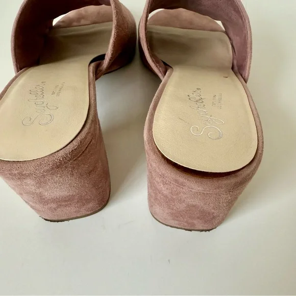 SEYCHELLES Dusty Rose Suede Leather Block Heel Mules—SZ. 7.5 - Picture 7 of 17
